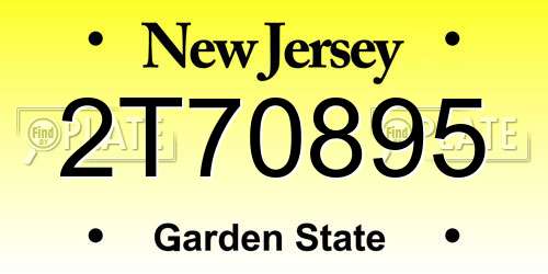 2T70895 New Jersey License Plate