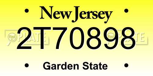2T70898 New Jersey License Plate