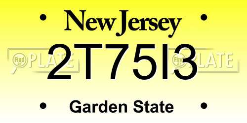 2T75I3 New Jersey License Plate