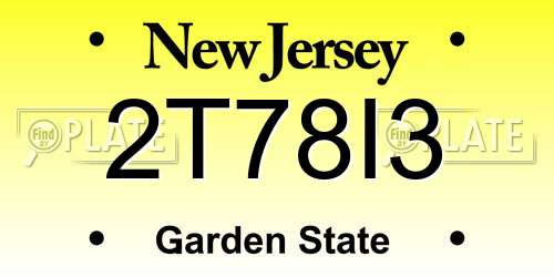 2T78I3 New Jersey License Plate
