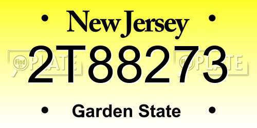 2T88273 New Jersey License Plate