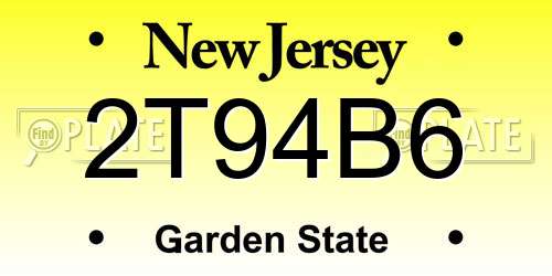 2T94B6 New Jersey License Plate