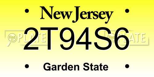 2T94S6 New Jersey License Plate
