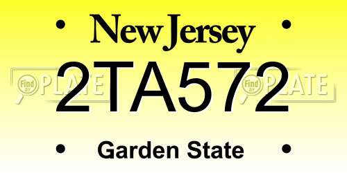 2TA572 New Jersey License Plate