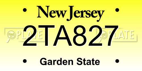 2TA827 New Jersey License Plate