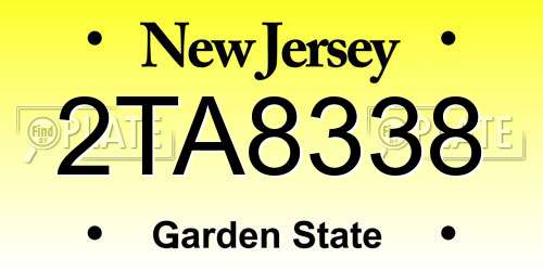 2TA8338 New Jersey License Plate