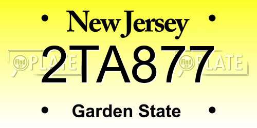 2TA877 New Jersey License Plate