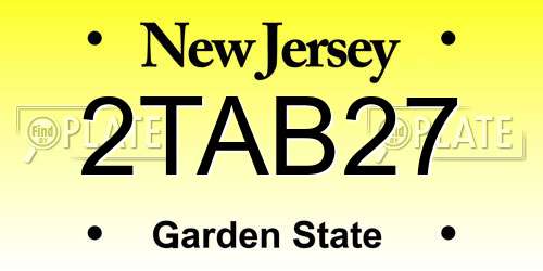 2TAB27 New Jersey License Plate