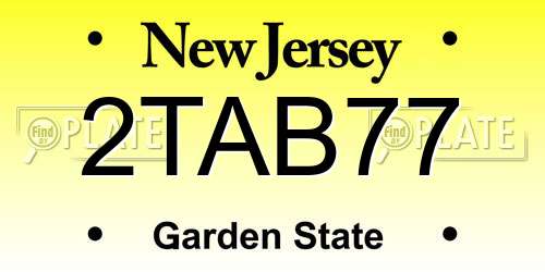 2TAB77 New Jersey License Plate