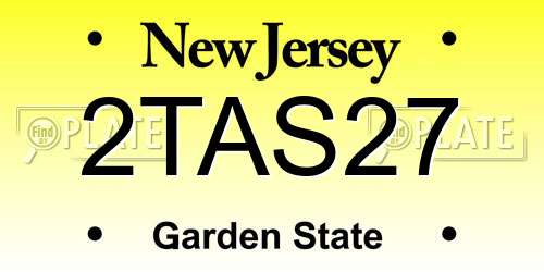 2TAS27 New Jersey License Plate