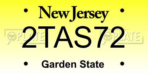 2TAS72 New Jersey License Plate