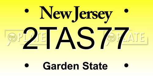 2TAS77 New Jersey License Plate