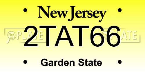 2TAT66 New Jersey License Plate