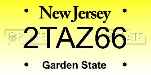 2TAZ66 New Jersey License Plate