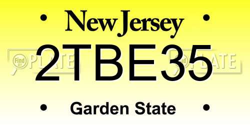 2TBE35 New Jersey License Plate
