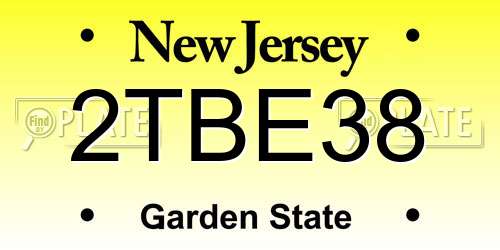 2TBE38 New Jersey License Plate