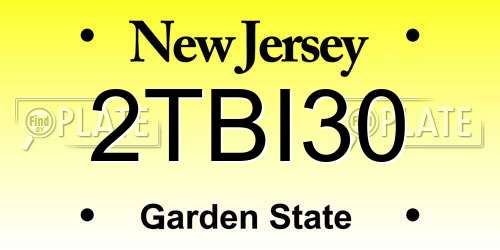 2TBI30 New Jersey License Plate
