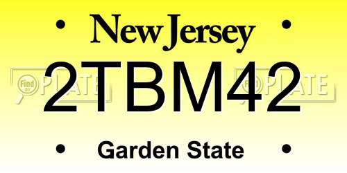 2TBM42 New Jersey License Plate