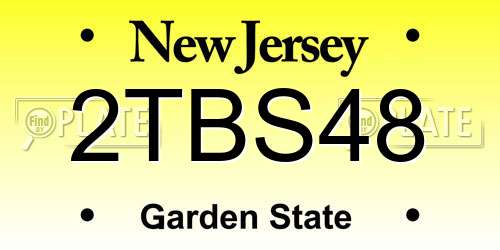 2TBS48 New Jersey License Plate