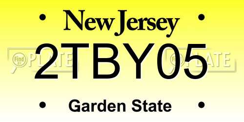 2TBY05 New Jersey License Plate