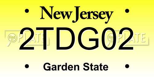2TDG02 New Jersey License Plate