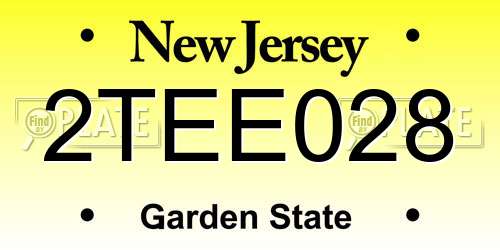 2TEE028 New Jersey License Plate
