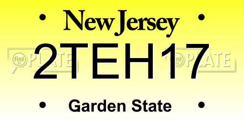 2TEH17 New Jersey License Plate