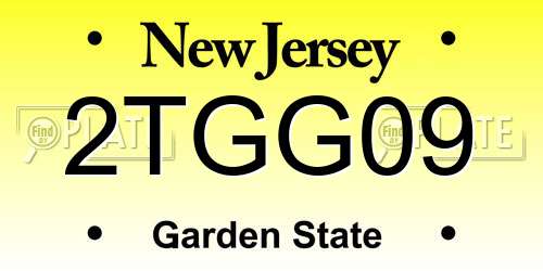2TGG09 New Jersey License Plate