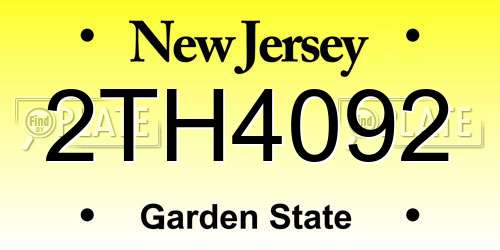 2TH4092 New Jersey License Plate