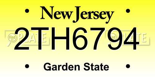 2TH6794 New Jersey License Plate