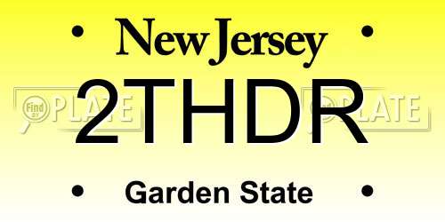 2THDR New Jersey License Plate