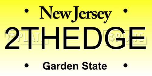 2THEDGE New Jersey License Plate