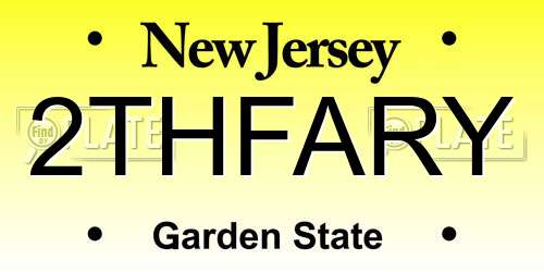 2THFARY New Jersey License Plate