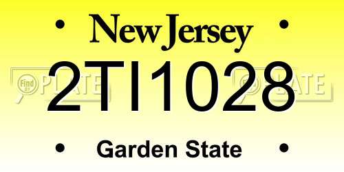 2TI1028 New Jersey License Plate