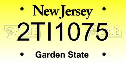 2TI1075 New Jersey License Plate