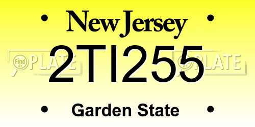 2TI255 New Jersey License Plate