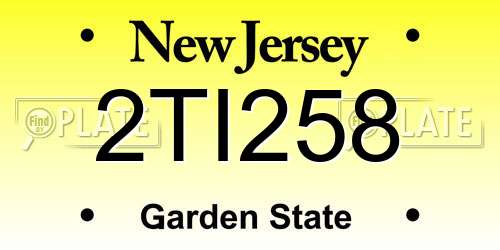 2TI258 New Jersey License Plate