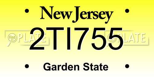 2TI755 New Jersey License Plate