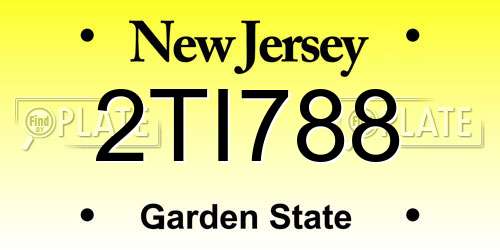 2TI788 New Jersey License Plate