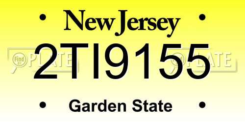2TI9155 New Jersey License Plate
