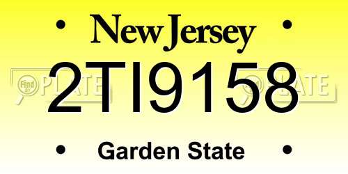 2TI9158 New Jersey License Plate