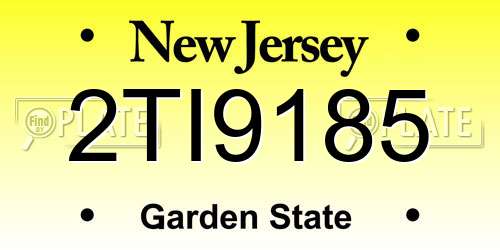 2TI9185 New Jersey License Plate