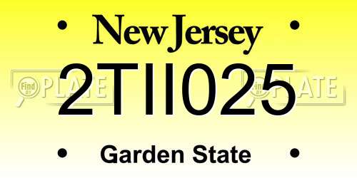 2TII025 New Jersey License Plate