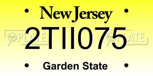 2TII075 New Jersey License Plate