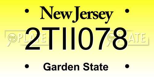2TII078 New Jersey License Plate