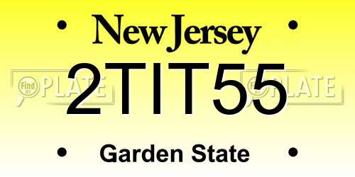 2TIT55 New Jersey License Plate