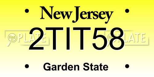 2TIT58 New Jersey License Plate