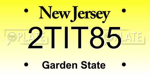 2TIT85 New Jersey License Plate
