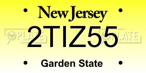 2TIZ55 New Jersey License Plate