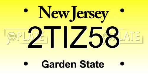 2TIZ58 New Jersey License Plate
